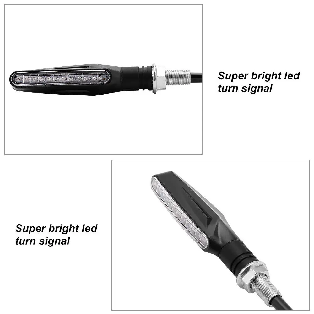 1/2/4pc LED Motorcycle Turn Signals Light Tail Flasher Blinker IP68 Waterproof Indicator Blinker Rear Lights Lamp Accessories