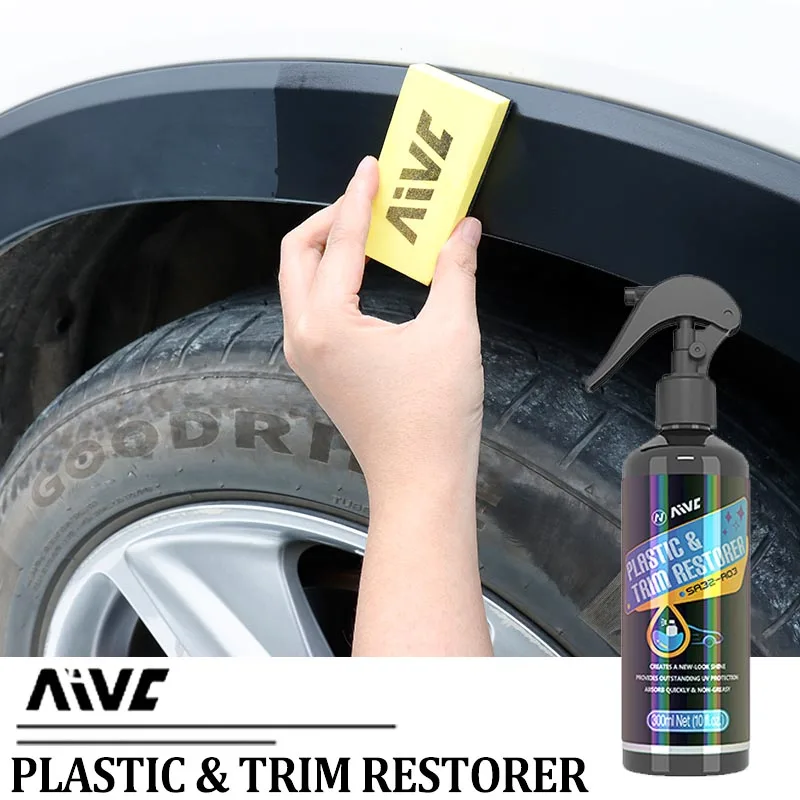Restaurador de molduras de goma y plástico para coche, Aivc de vuelta al negro, tipo de recubrimiento brillante, pulverizador polaco, renovador de piezas exteriores, limpieza de detalles de coches