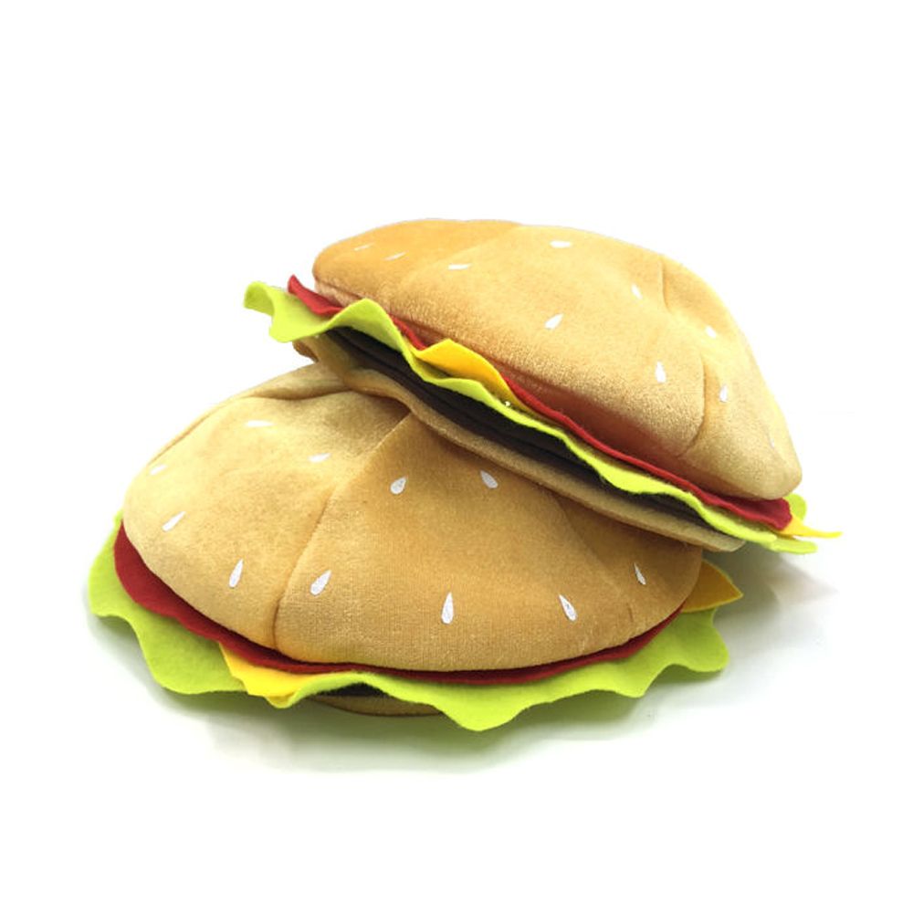 Creativiteit Decoratieve Hamburger Hoed Comfortabel Schattig Hamburger Hoofddeksel Grappig Unisex Prestaties Prop Hoed Feestkostuum Accessoires