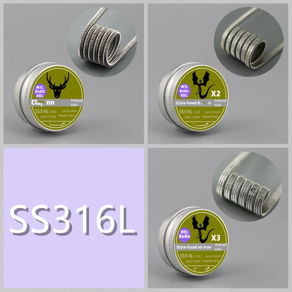 MTL 10-50PCS/Can Hole Diameter 2.5mm Prebuild Coils DIY Alien Baby Fused C-lapton BB Box Boro Tank Hand-held Disassembly Tools
