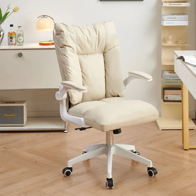 An office chair paired with a simple solid wood vanity chair – the passion and elegance of office workers