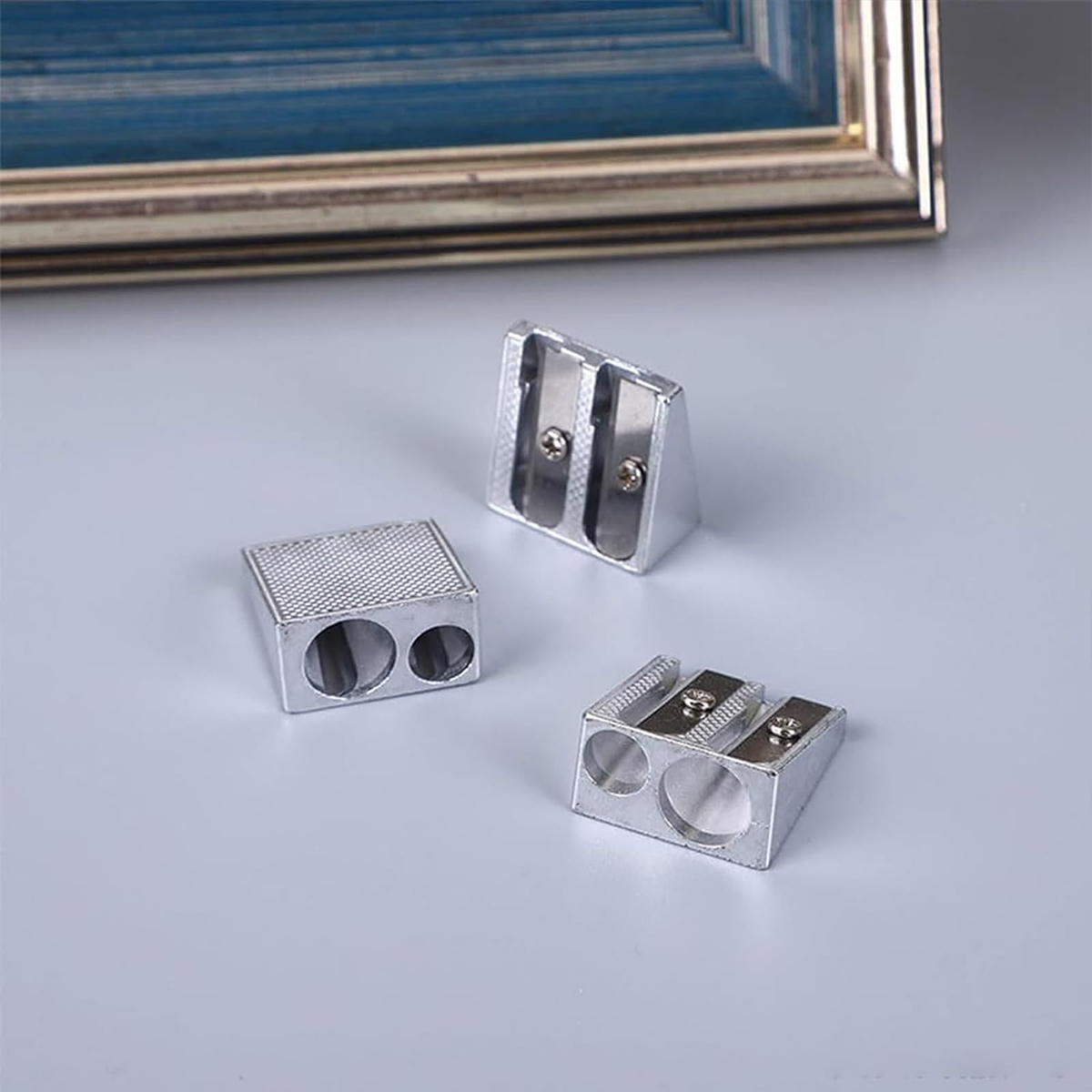 Sacapuntas de magnesio Kum, 2 agujeros, perfil de cuña de aleación de magnesio, bolígrafo de Metal