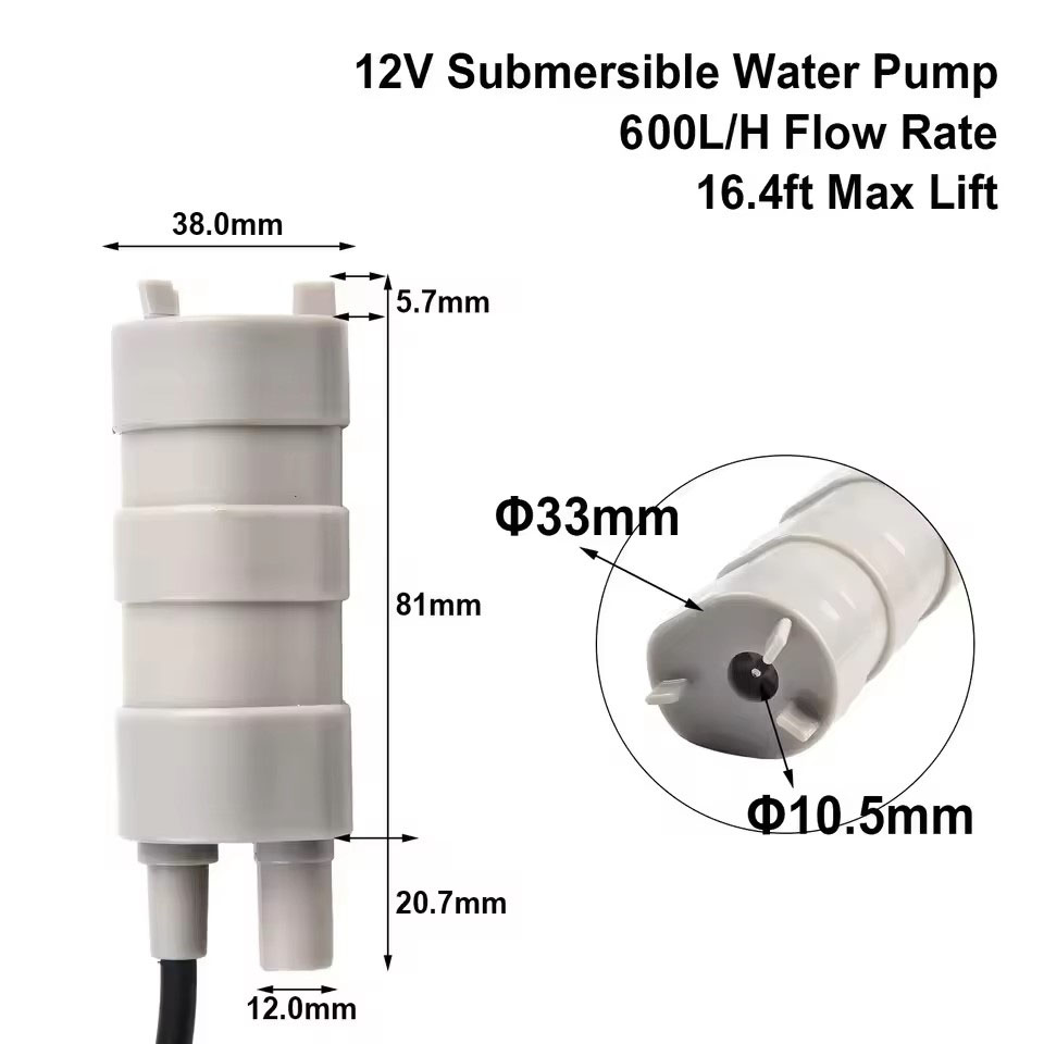 12V Dompelpomp Multifunctionele Pomp Waterpomp High Flow Driedraads Waterpomp Fit Voor Tuin Sprinklers Gazon camper