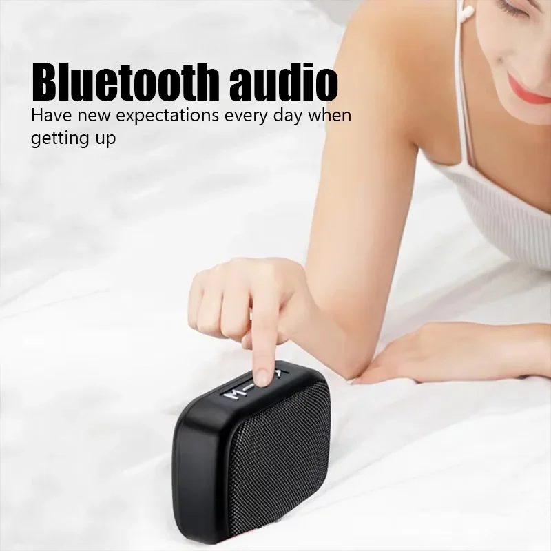 Mini altavoz Bluetooth inalámbrico con diseño de tela, soporte para tarjeta TF, sonido estéreo 3D, diseñado para uso en exteriores