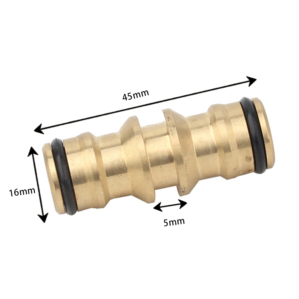 2 Way Garden Brass Hose Connector Joiner Coupler Watering Water Pipe Tap Male Water Pipe Repair Extension Joint