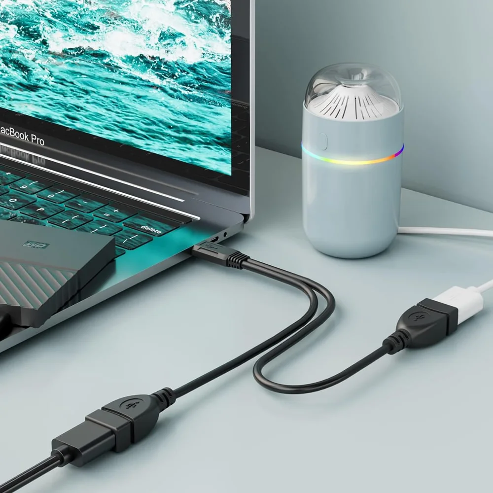 Cable de extensión de 1 macho a 2 hembra, divisor USB 2,0, Cable Y, convertidor adaptador de corriente para PC, carga de transmisión de datos de coche