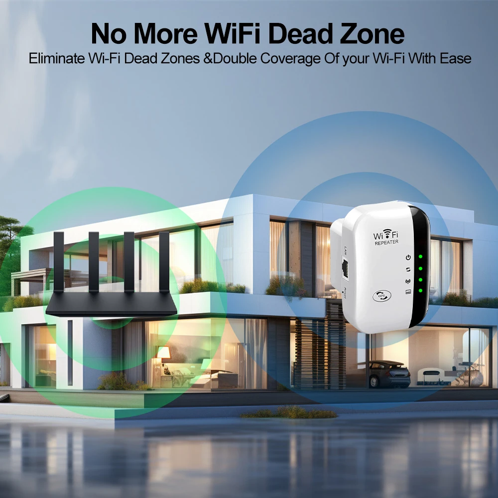Magecam 300 Mbps draadloze WiFi-repeater WiFi Range Extender Draadloos 4 statuslicht Internet Repeater Lange afstandsversterker