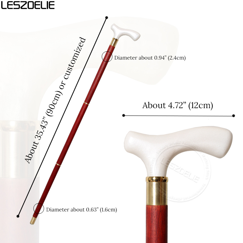 Weißer Harzgriff, afrikanischer Holz-Luxus-Gehstock für Männer und Frauen, modischer eleganter Gehstock, Vintage-Gehstöcke