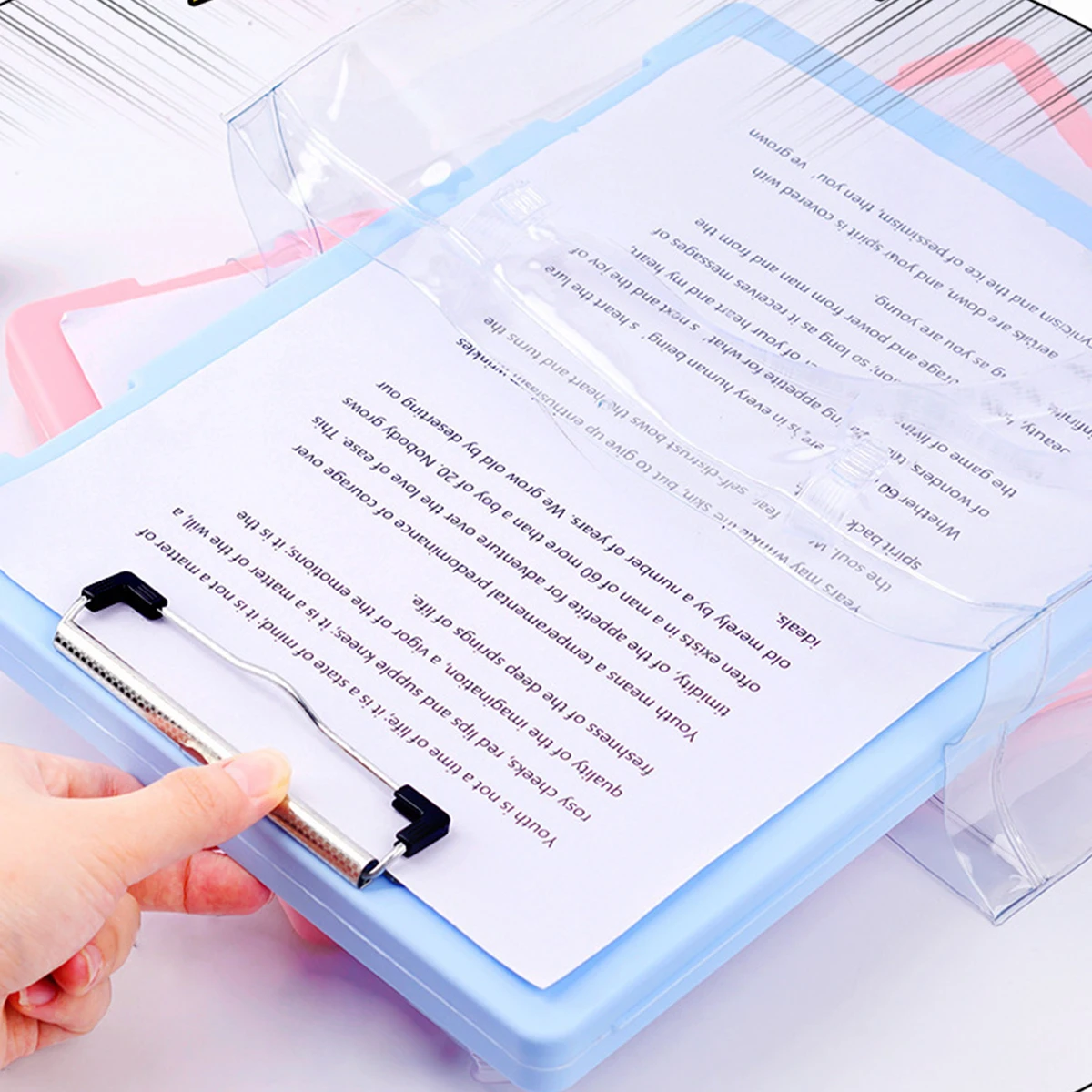 Large-Capacity A4 Clipboards File Folder Box Sturdy Plate Clip Design Multi-functional for Efficient Paper Storage for Students