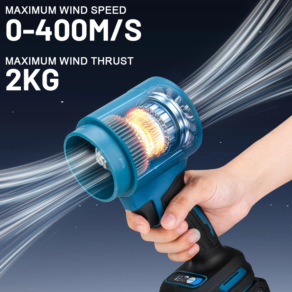 G nto 4000 W Bürstenlosen Elektrischen Turbo Gebläse Jet Fan 400 M/S 300000 RPM Handheld Blatt Staub Blasen Werkzeug für Makita 18 V Batterie Pin