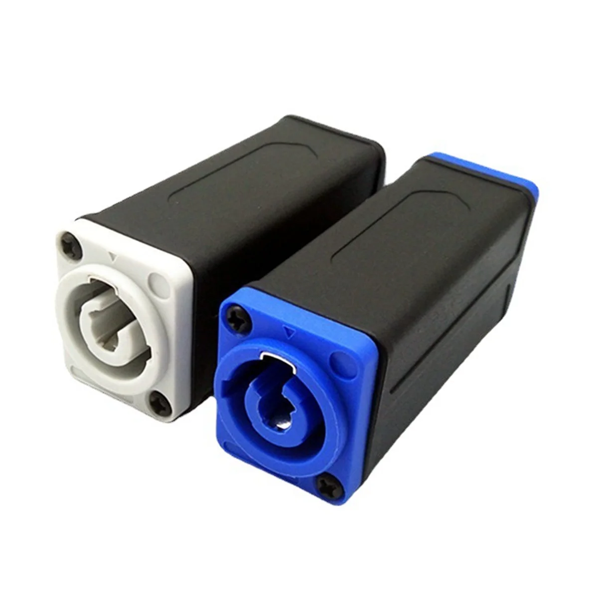 BABQ LED PowerCon AC Coupler Adapter Extender Connector High Quality Speakon Panel Mount Straight Adapter Blue to White