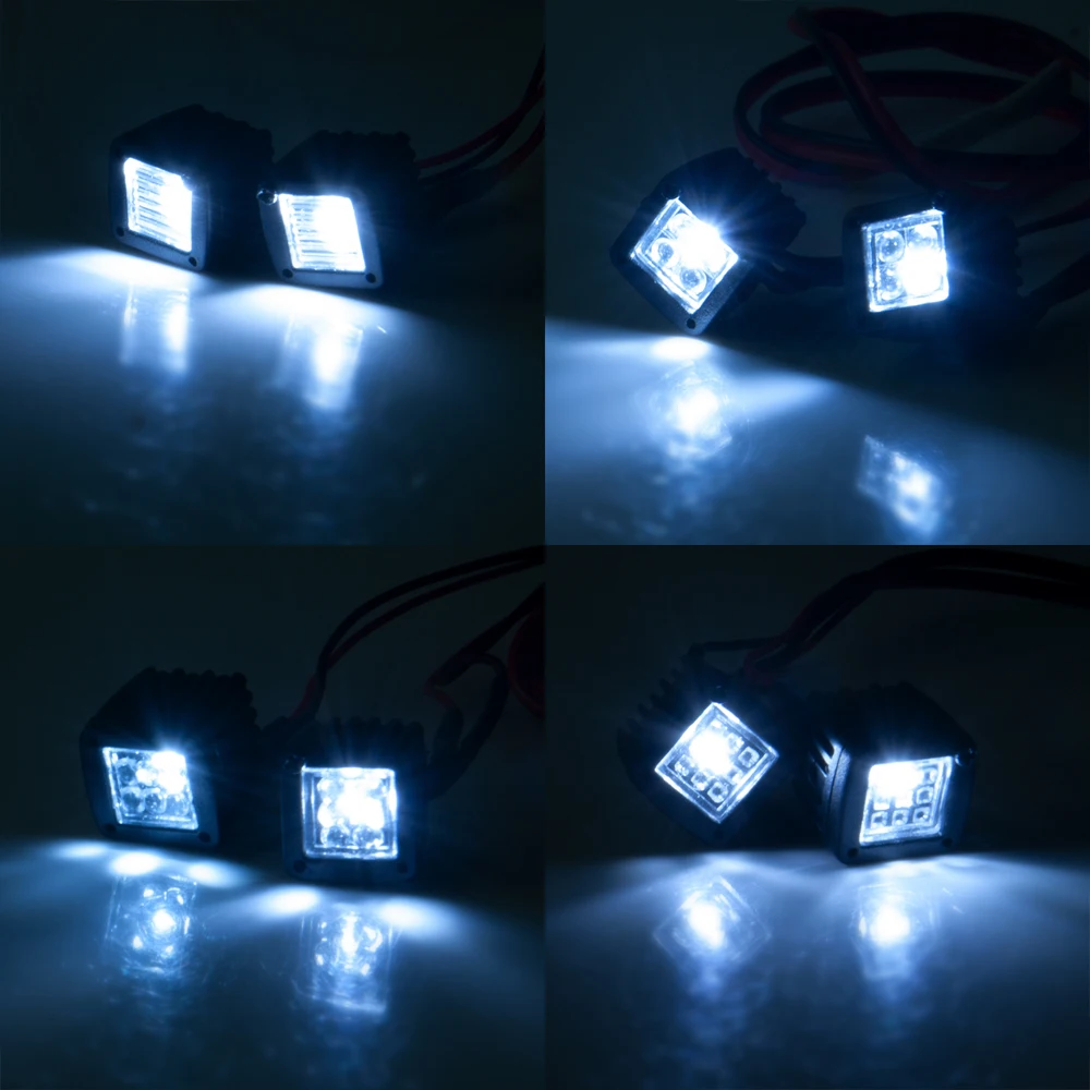 AXSPEED Hành Lý Giá Mặt Đèn LED Chiếu Điểm Cho Traxxas TRX4 TRX6 Trục SCX10 Wraith Trục SCX24 1/10 RC Xe Bánh Xích Xe Ô Tô xe Tải