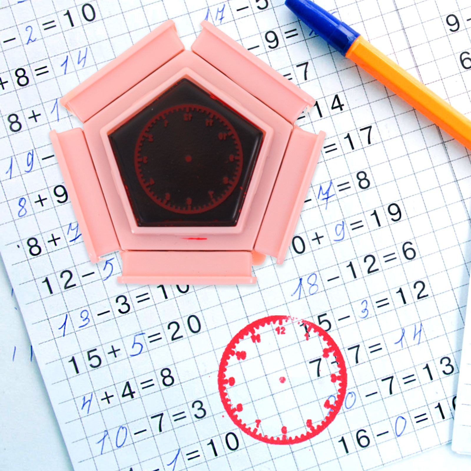 Children's Learning Chapter Hand Stamp Toddler Stamps Portable Practice for Kids Letter Abs Self Inking Pupils Alphabet