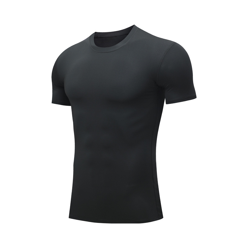 T-Shirts à manches courtes pour hommes, 1 pièce, hauts de Compression, Protection UV, Absorption de la sueur, sous-vêtements à séchage rapide