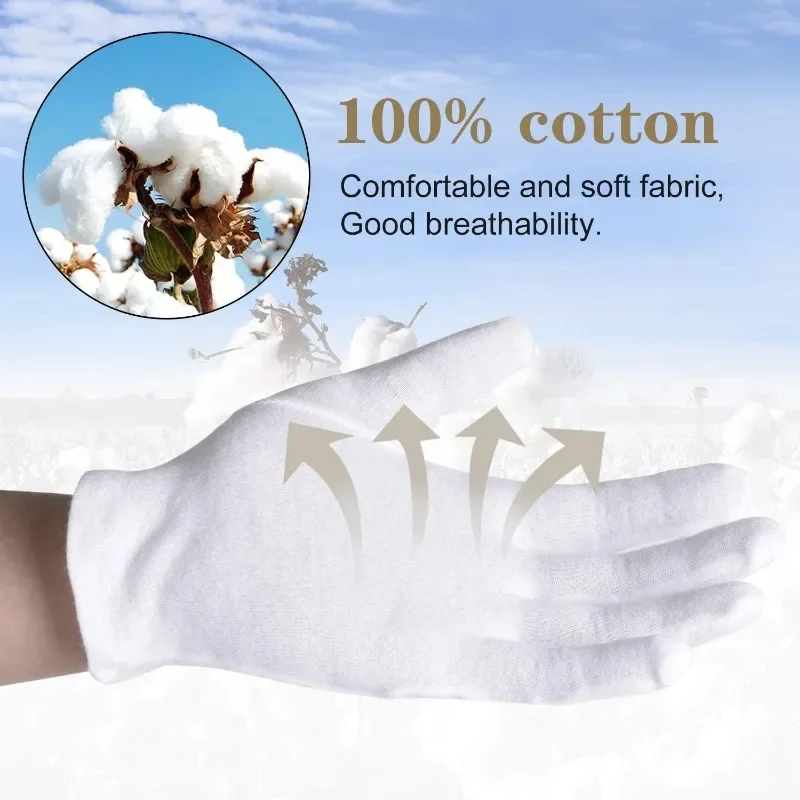 1 paar Weiße Baumwolle Handschuhe Männer Formale Smoking Uniform Handschuhe Honor Guard Parade Zeremonie Kostüm Cosplay Münze Schmuck Butler Handschuh