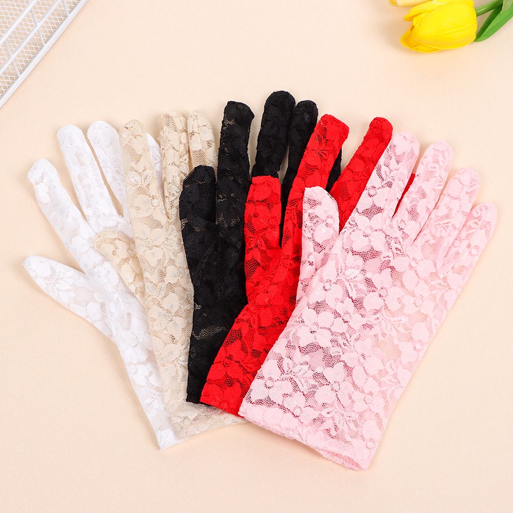 Guantes de encaje de alta calidad para mujer, accesorios de mitones de dedo completo para fiesta, novedad