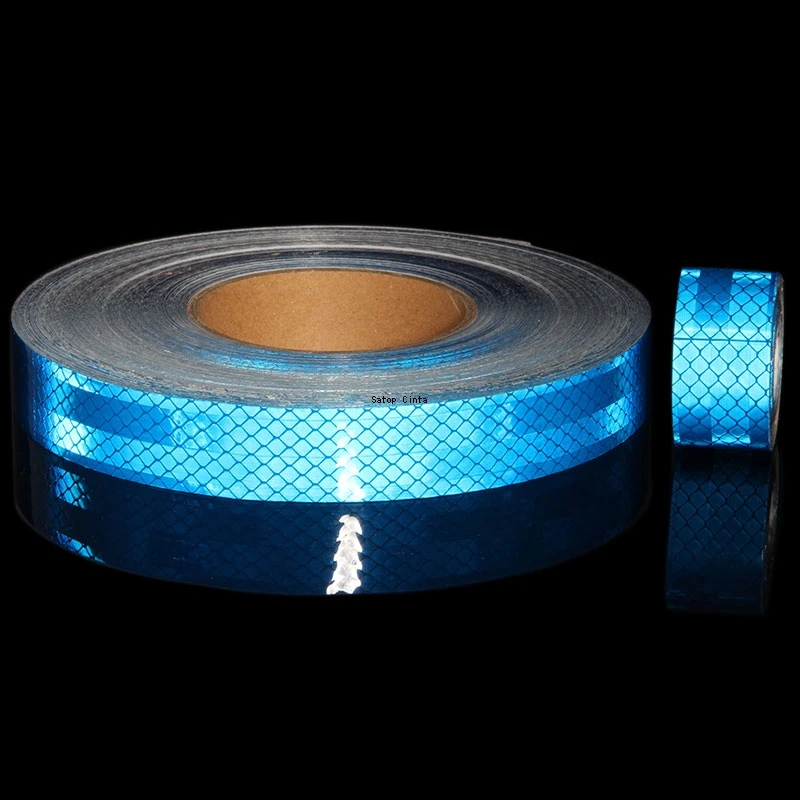 Blaue reflektierende Auto aufkleber selbst klebendes Mikro diamant band 2,5 cm * 5m wasserdichte Fahrrad reflektor streifen für Motorräder