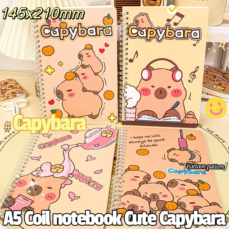 Capybara A5 quaderno a spirale Cute Planner note giornaliere quaderni a spirale piccolo blocco note per bambini diario per studenti forniture per l'apprendimento scolastico