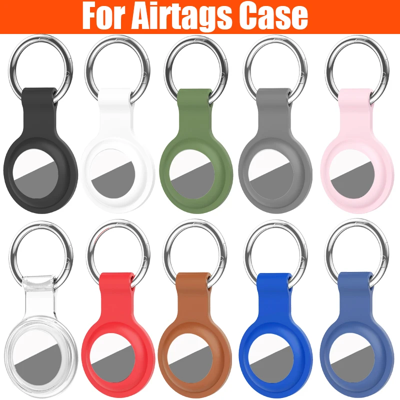 Cover voor Apple Airtags Case Vloeibare siliconen Beschermende schaal tracker Accessoires Antikrashoes Sleutelhanger Air tag case
