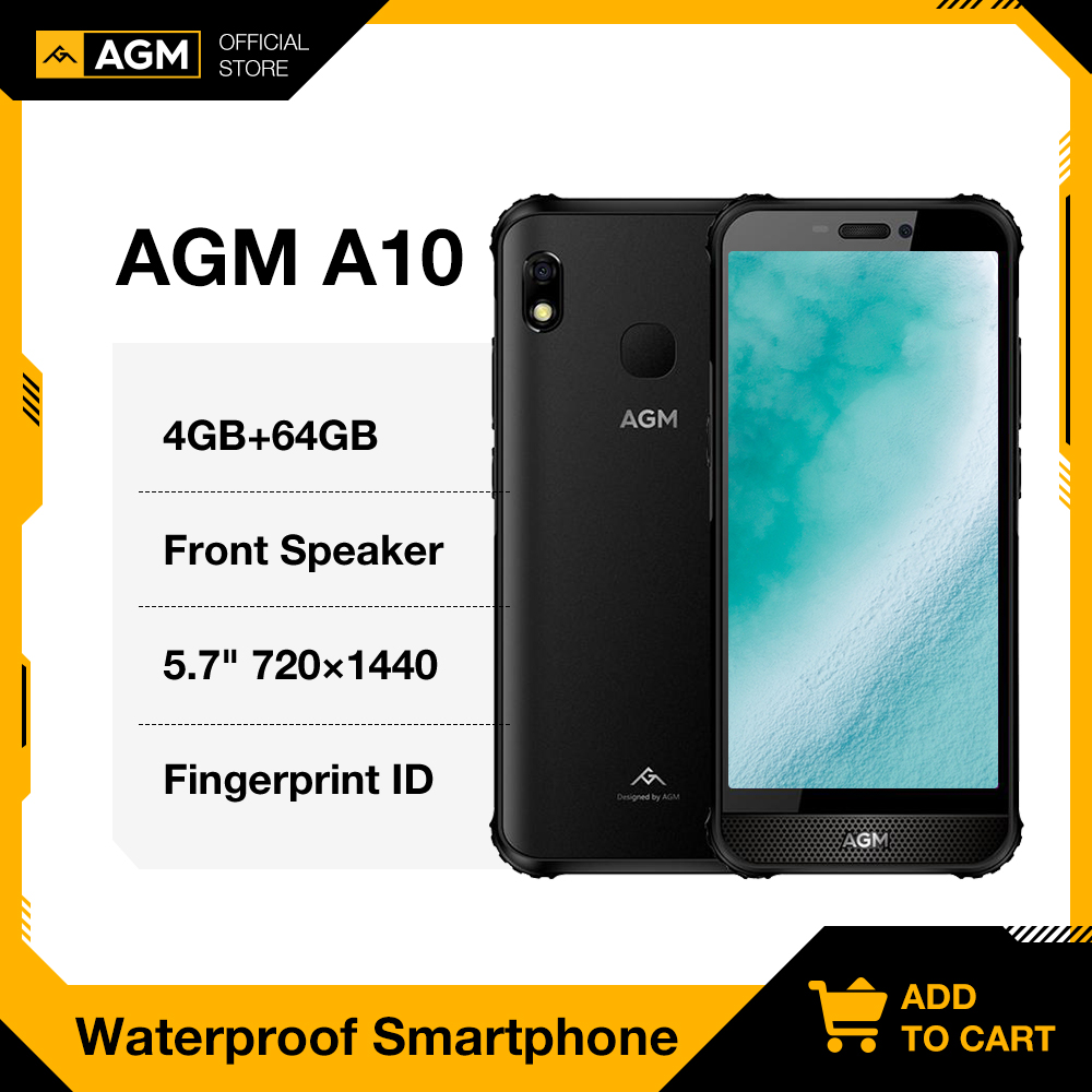 Smartphone resistente AGM A10 5,7 pulgadas 3/4GB+64G IP68 teléfono móvil resistente al agua con altavoz frontal y NFC