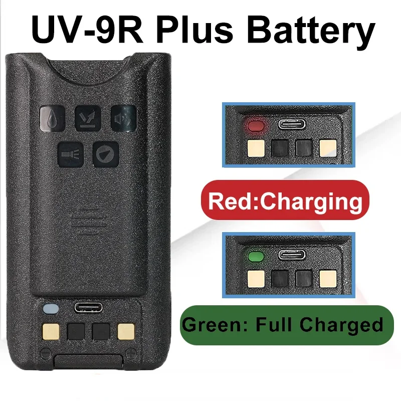 Baofeng UV-9R Pro Type-C Зарядная батарея UV-9R Plus Увеличенные толстые батареи большой емкости BL-9 UV9R PRO V1 V2 Замена радио