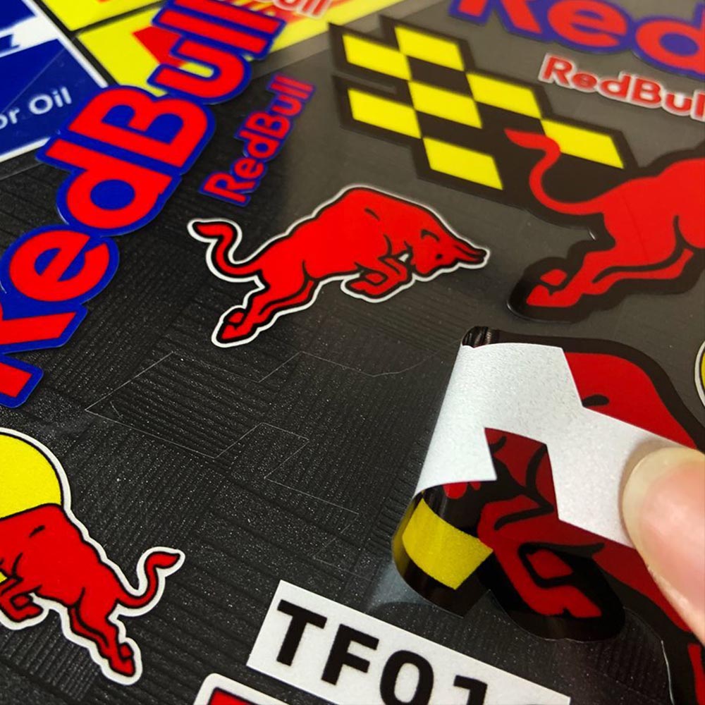 Motorcycle Red Bull Sticker Logo Car Motorcycle Body Fuel Tank Helmet Decal Reflective Waterproof Decoration