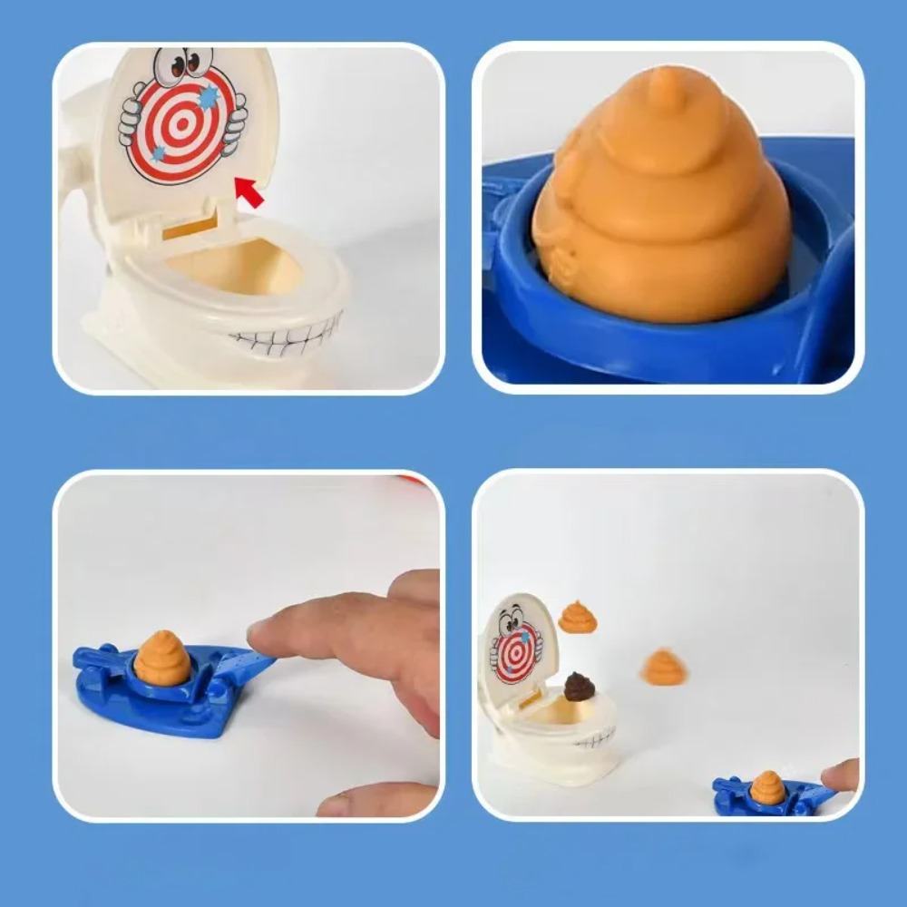 Poop Toys Desktop Game,Catapult Toilet Gathering Game Two Person Interaction Toy Kids Early Educational Simulation Toy Poops