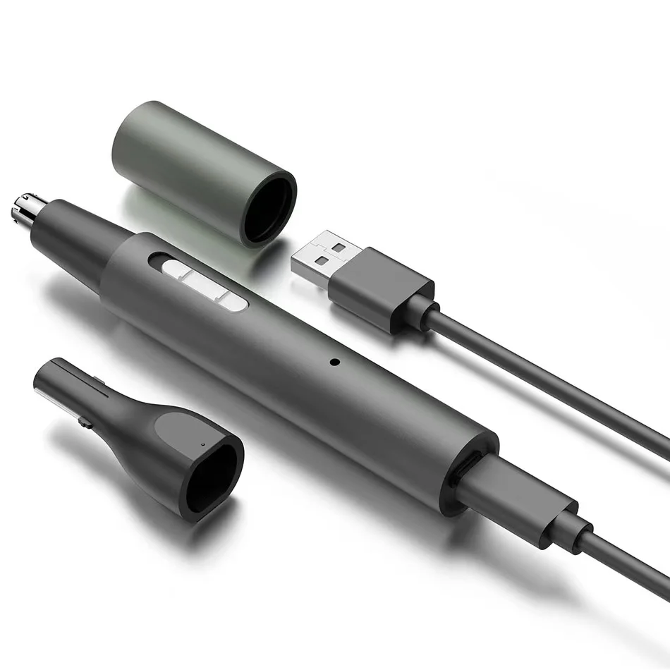 3in1電動鼻毛トリマー アルミボディ USB充電式 眉毛カミソリ ポータブル脱毛器 越境使用可能
