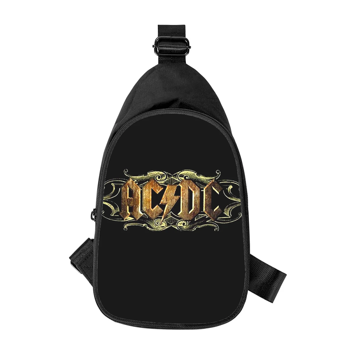 AC DC Band 3D-Druck neue Männer Kreuz Brusttasche diagonal Frauen Umhängetasche Ehemann Schule Hüft tasche männliche Brust packung