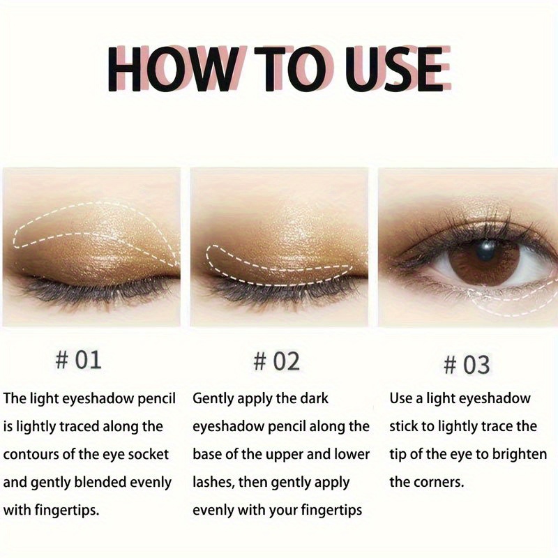 Doppelkopf-Lidschattenstift, bunt, schimmernd, braun, hoch wasserfest, Creme, Augenschattenstift, langanhaltendes Make-up, Kosmetik