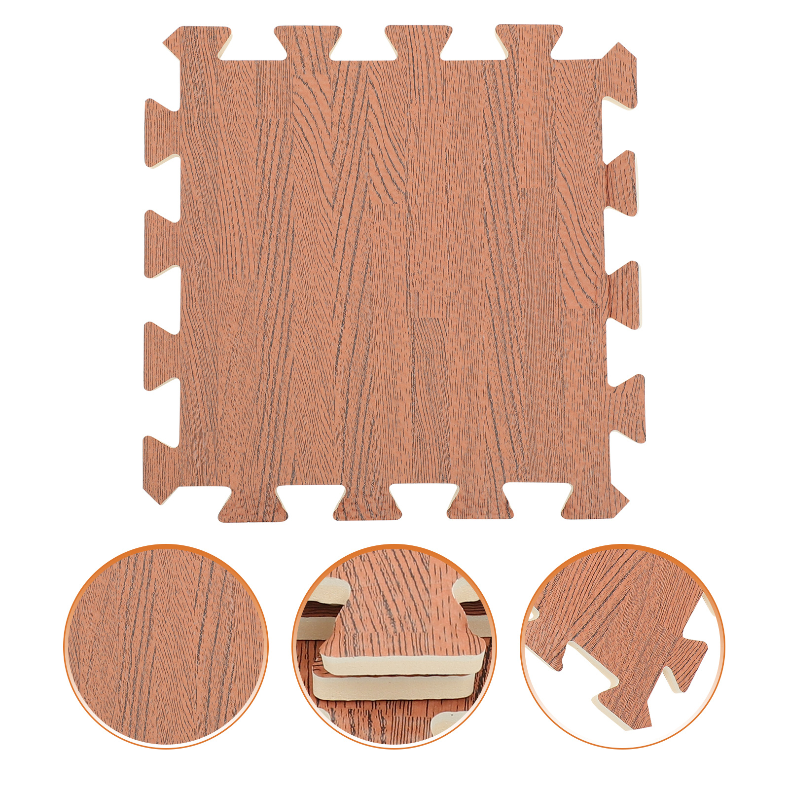 12pçs telhas de piso de quebra-cabeça de grão de madeira, tapetes acolchoados antiderrapantes para escritório, academia, fitness, treino