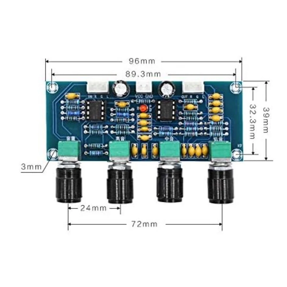 XH-A901 Power Amplifier Board Supporting Tone Board DC Tone Board High and Low Sound Adjustment Audio Preamplifier