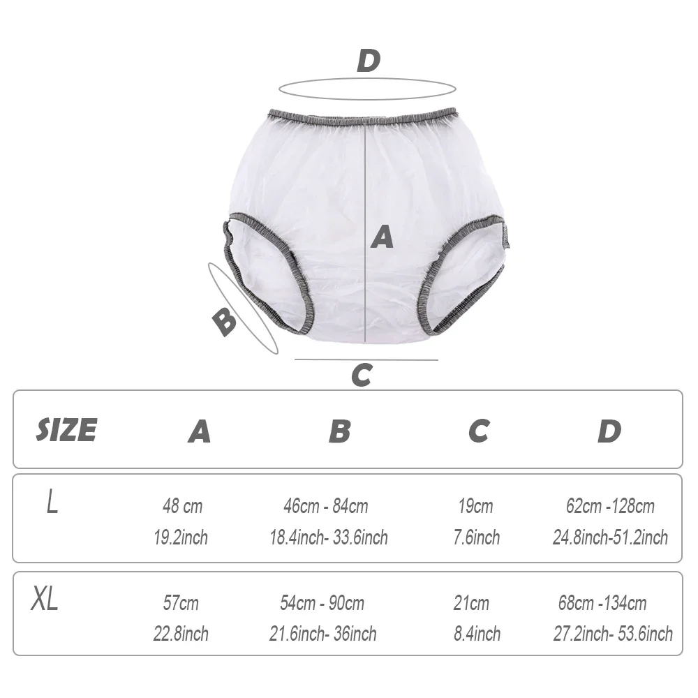 1 PC PVC ผ้าอ้อมผู้ใหญ่ Elastic เอวกางเกงขาสั้นพลาสติกสําหรับผู้สูงอายุผู้ชายและผู้หญิงโปร่งใสกางเกงผ้าอ้อมกันน้ํา