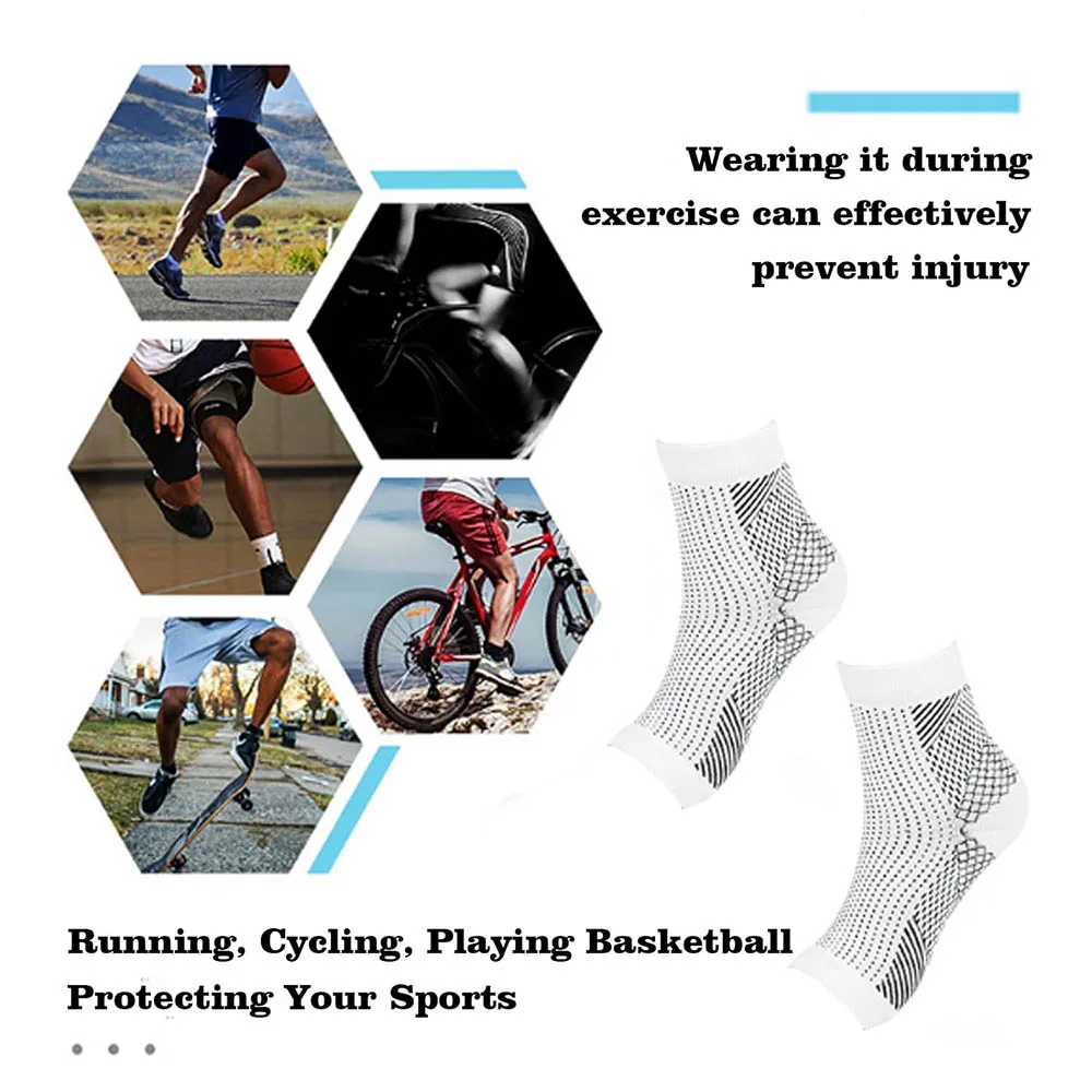 1 par de calcetines de neuropatía Protector de tobillo compresión antifatiga funda de pie soporte calcetines ejercicio deportes equipo de protección
