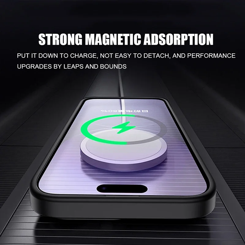 Funda translúcida de carga inalámbrica, carcasa magnética mate para iPhone 16, 15, 14, 13, 11, 12 Pro Max Plus, Magsafe, alta calidad