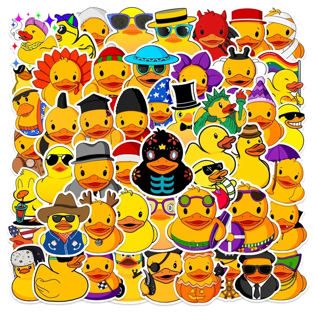 50 Uds nuevo INS pequeño pato amarillo pegatina dibujos animados creativo Anime ordenador escritorio equipaje coche decoración impermeable