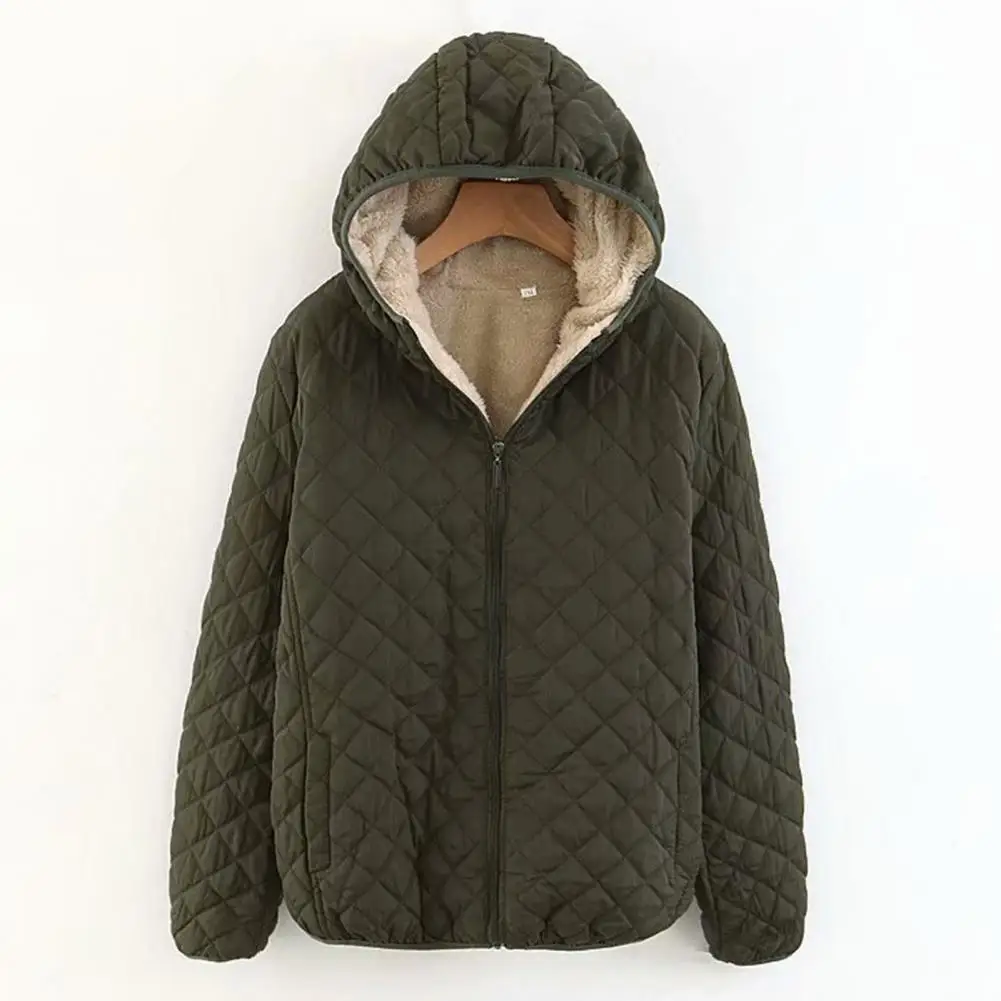 Chaqueta de mujer Parkas cálidas de lana de cordero chaquetas de invierno nueva edición coreana de longitud media con capucha más abrigo de algodón polar