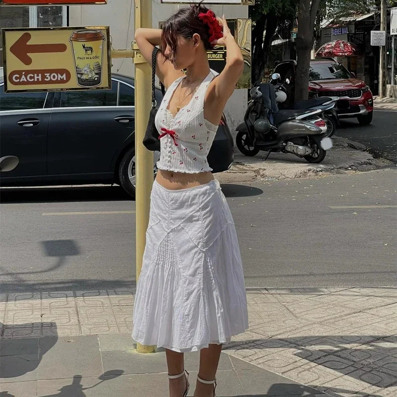 WhereMery 韓国ファッションプリントホルターキャミソールタンクトップ夏ニットスリムフィットタンクトップハイストリート通勤カジュアル婦人服
