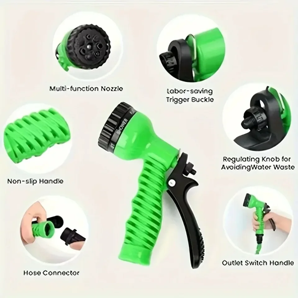 Mangueira de água telescópica multifuncional 25f/50f/75f/100f multi-especificação pistola de limpeza de alta pressão ferramentas de jardinagem doméstica