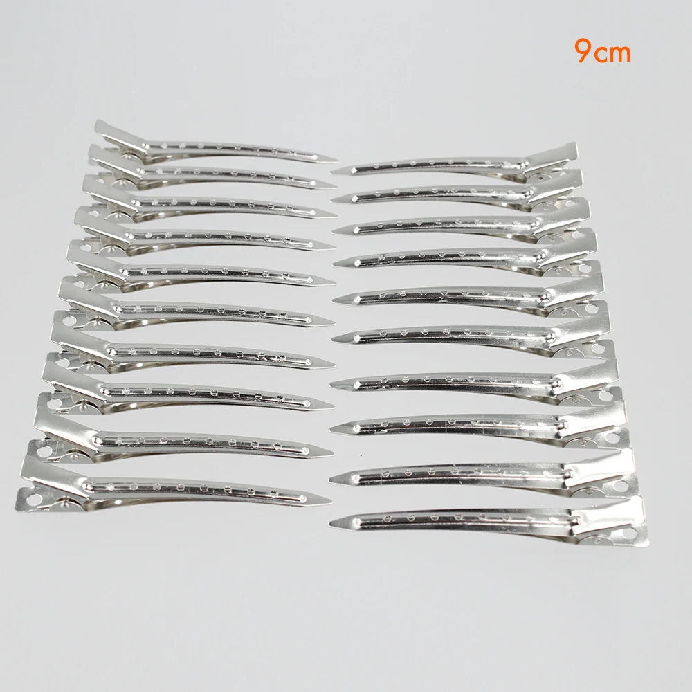 10 Uds. Clips de pico de pato negros, Clip de pelo de cocodrilo de una sola punta dorada, Clips de sección de pico de pato, pinzas de cocodrilo de Metal para estilizar el cabello