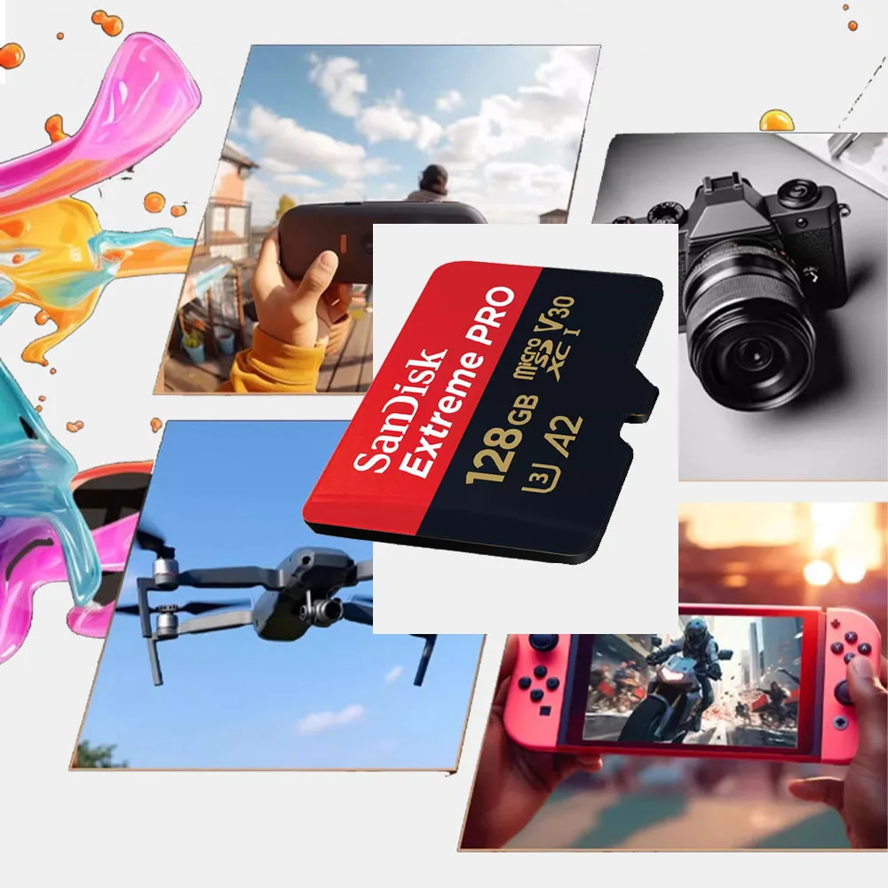 SanDisk Memory Card Micro SD 32GB 64GB 128GB 256GB Class 10 UHS-1 V30 U3 4K MicroSDXC Max 200MB/s TF Trans Flash Mikro Card