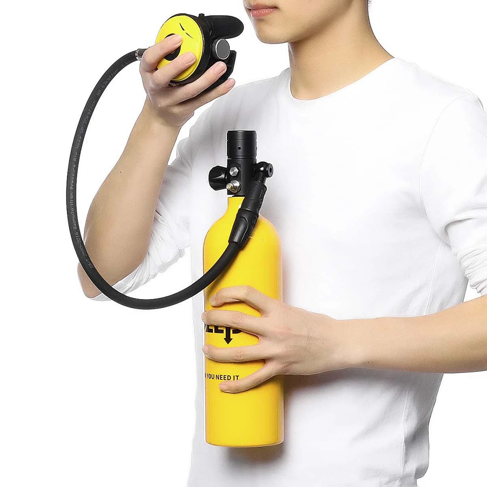 DIDEEP X4000 1l tangki oksigen menyelam Scuba, Set tangki oksigen udara Selam Bawah Air silinder dengan adaptor & peralatan tas penyimpanan