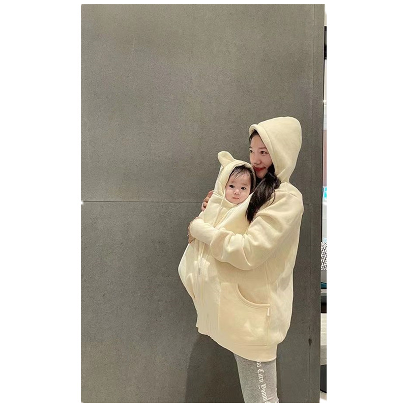 เด็กตั้งครรภ์ผู้หญิง Carrier Coat Warm Maternity ผู้หญิง Gendongan Bayi Model Kangguru แจ็คเก็ตแม่เด็ก One-Piece ถือเสื้อผ้า