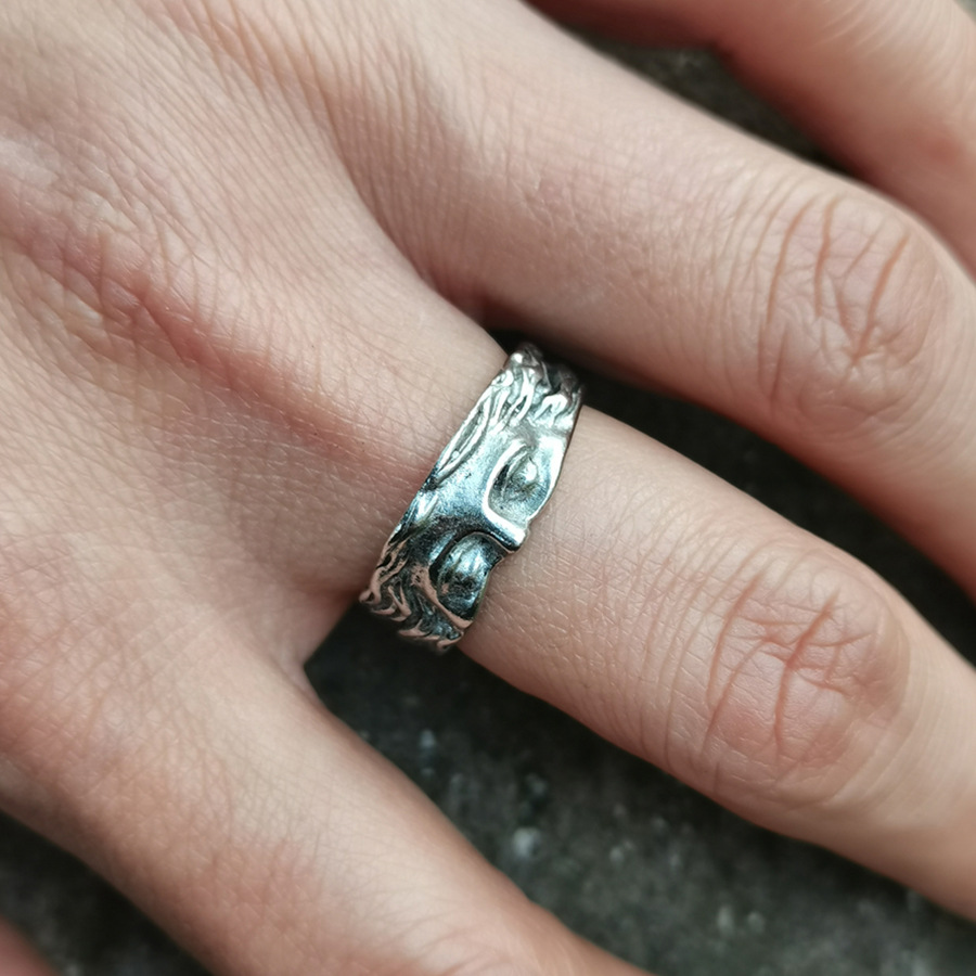 Creatieve Venus Half Masker Ring Voor Mannen Vintage Carving Opening Verstelbare Ring Mode-sieraden Geschenken