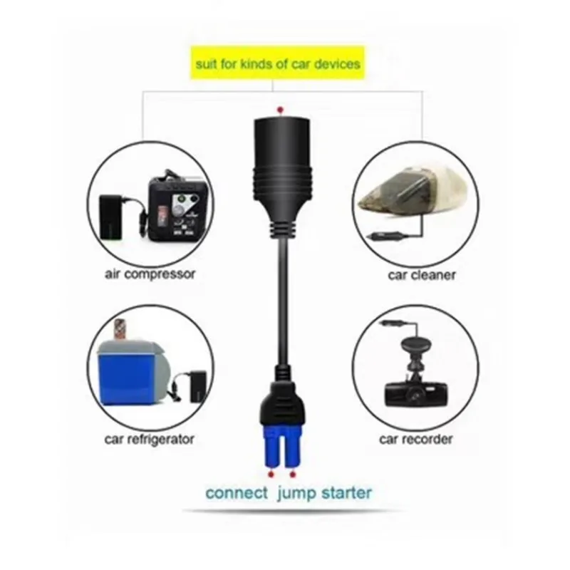 แบบพกพา EC5 ไฟแช็กซ็อกเก็ตอะแดปเตอร์สําหรับ 12V รถแบตเตอรี่ Booster รถ Jump Starter