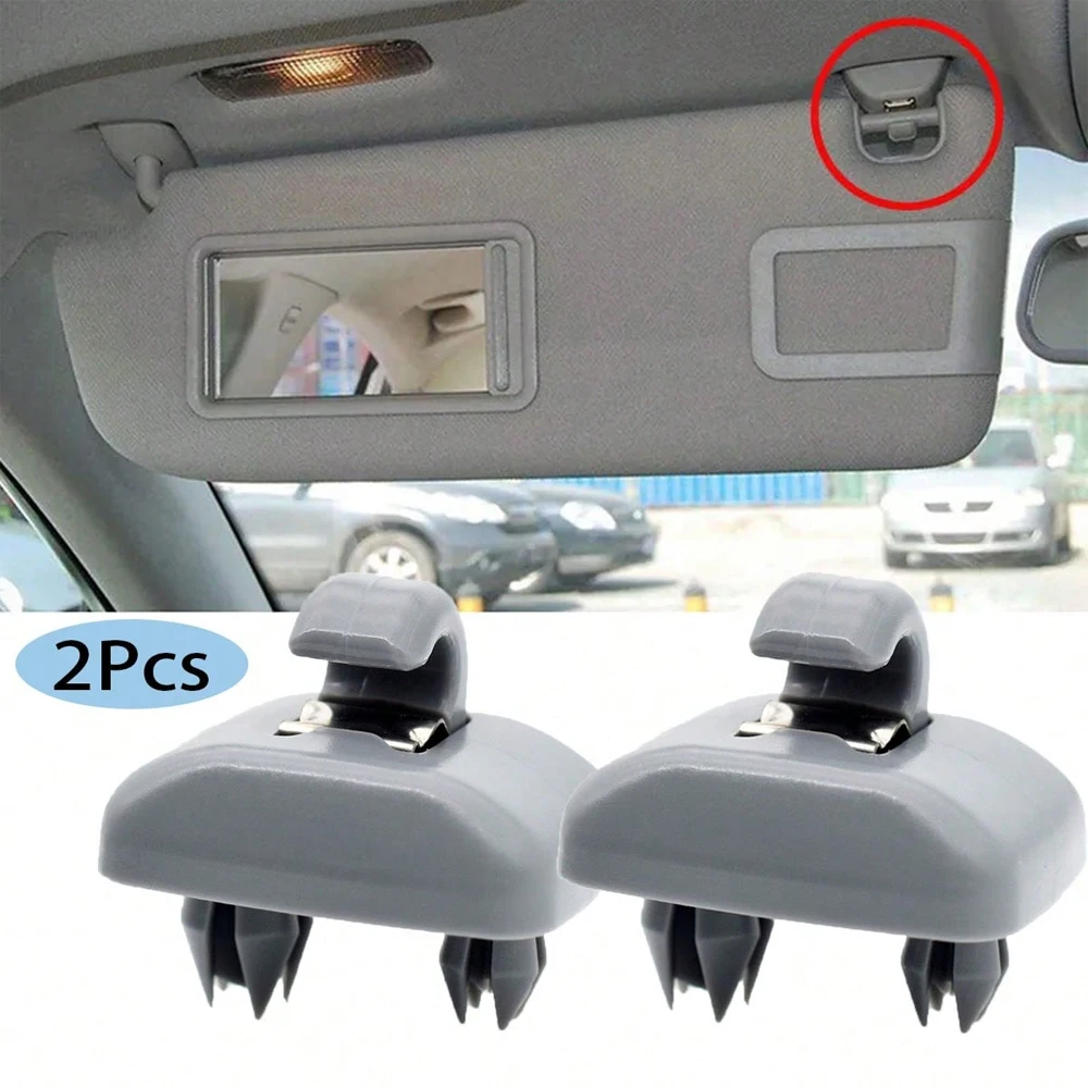 2Pcs Auto Sonnenblende Clip Grau Innen Aufhänger Haken Clip Halterung für Audi A1 A3 S3 A4 S4 Allroad a5 S5 Q3 Q5 8U 0857562 Ein Grau