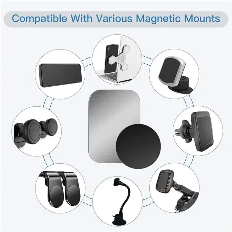 Piastra metallica magnetica per supporto per telefono per auto Supporto universale per adesivo per disco in lamiera di ferro Supporto magnetico per telefono cellulare per iPhone