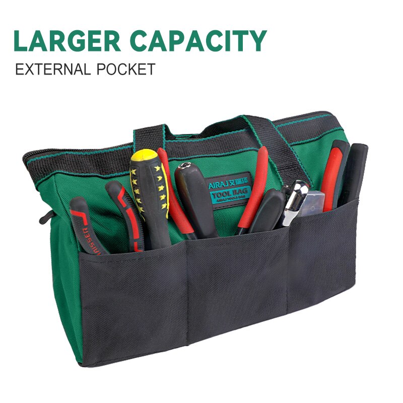 AIRAJ Borsa per attrezzi da 13 pollici Elettricista Borsa portatile multifunzionale resistente e durevole Oxford addensata per la lavorazione del legno