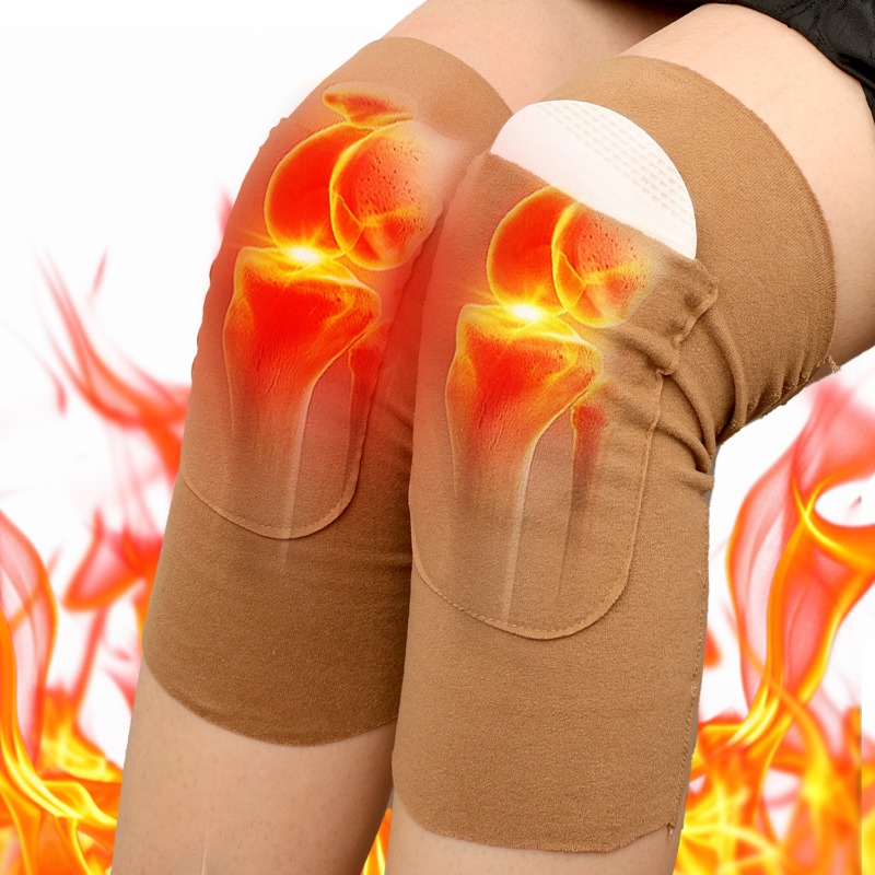Rodillera de terciopelo Duchenne con bolsillo para calentar almohadillas adhesivas manga de pierna piernas mayores rodillera de invierno a prueba de frío