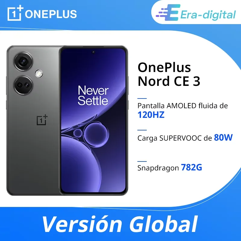 Versión Global OnePlus Nord CE 3 5G Snapdragon 782G 120Hz fluido AMOLED 80W SUPERVOOC 5000mAh batería 50MP IMX890 cámara principal